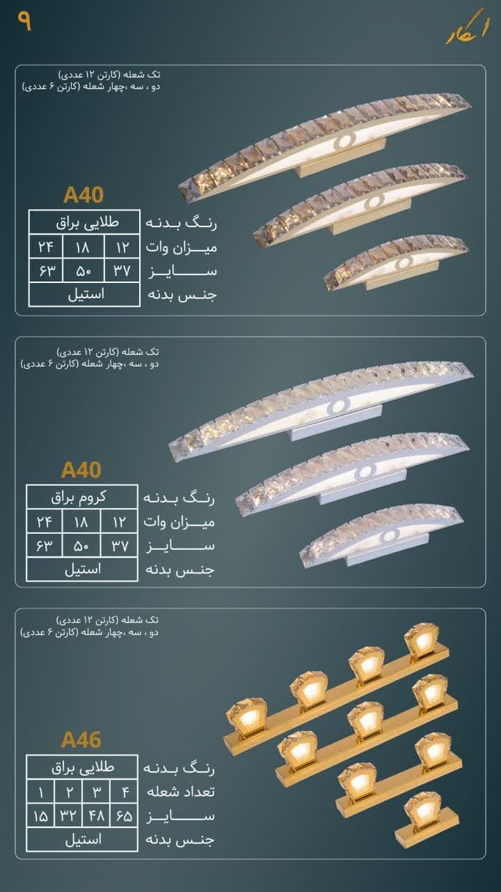 چراغ بالا آینه ای + نورپردازی ایده آل برای آرایش و زیبایی